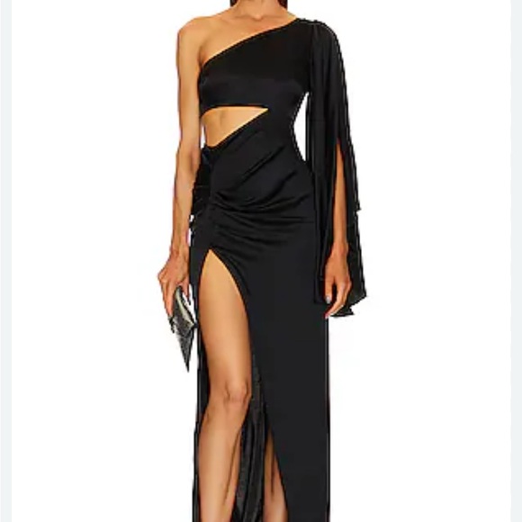Michael Costello Dresses & Skirts - Michael Costello Black Asymmetrical Long Sleeve Dress